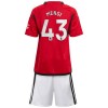 Maillot de Supporter Manchester United Mengi 43 Domicile 2023-24 Pour Enfant